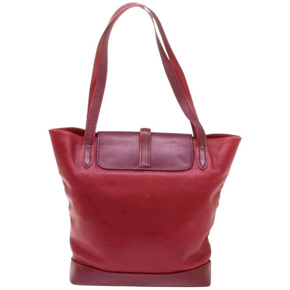 Auth Vtg Cartier Bordeaux Burgundy Two Tone Tank Must Bucket Shoulder Tote Bag - Picture 2 of 10